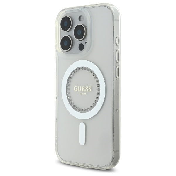 Guess MagSafe dėklas iPhone 16 Pro Max – baltas -- iPhone 16 Pro Max
