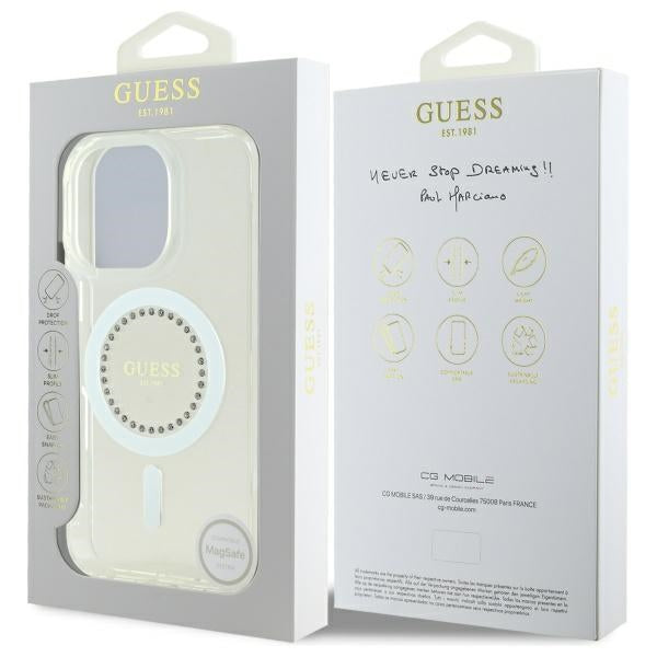 Guess MagSafe dėklas iPhone 16 Pro Max – baltas -- iPhone 16 Pro Max
