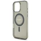 Guess MagSafe dėklas iPhone 16 Pro Max – juodas, su cyrkoniais