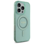 Guess MagSafe dėklas iPhone 16 Pro Max – žalias