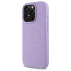 Guess Saffiano MagSafe dėklas iPhone 16 Pro Max – violetinis