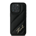Karl Lagerfeld dygsniuotas dėklas iPhone 16 Pro – juodas