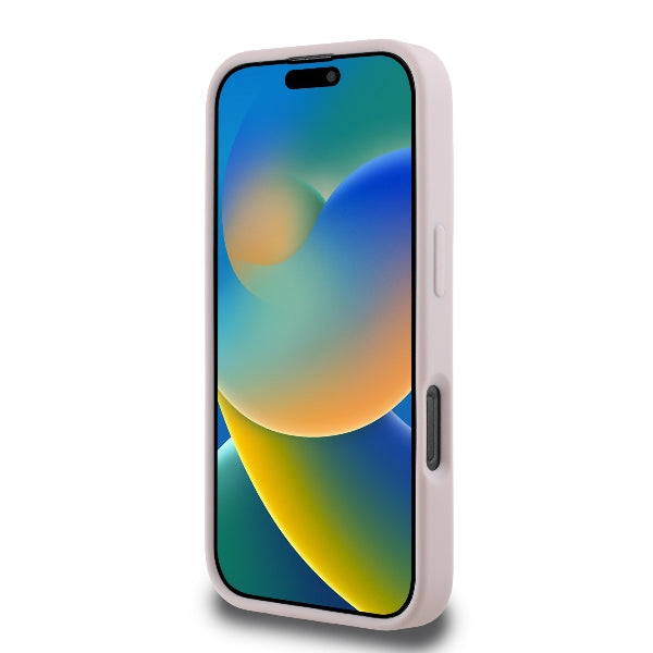 Karl Lagerfeld dygsniuotas dėklas iPhone 16 Pro – rožinis