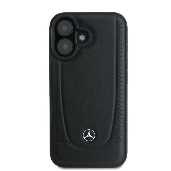 Mercedes-Benz Leather Urban dėklas iPhone 16 Plus – juodas