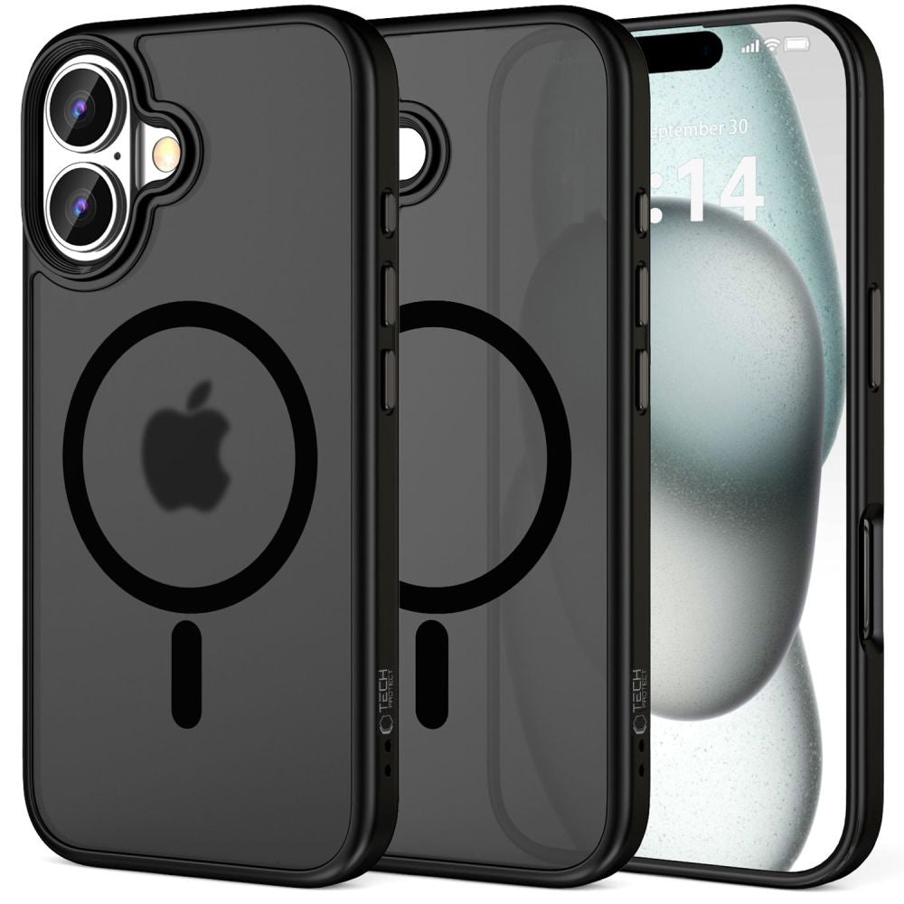 Tech-Protect MagMat MagSafe dėklas iPhone 16 – juodas -- iPhone 16