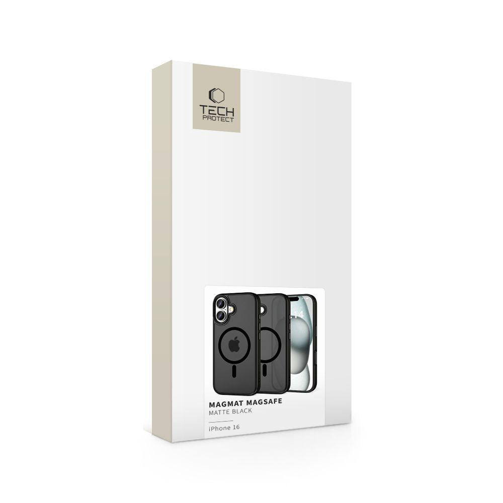 Tech-Protect MagMat MagSafe dėklas iPhone 16 – juodas -- iPhone 16
