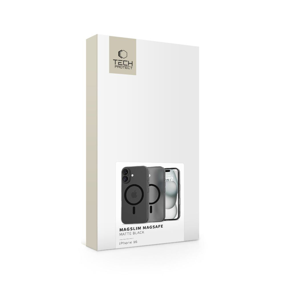Tech-Protect MagSlim MagSafe dėklas iPhone 16 – juodas -- iPhone 16