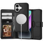 Tech-Protect Wallet MagSafe dėklas iPhone 16 – juodas -- iPhone 16