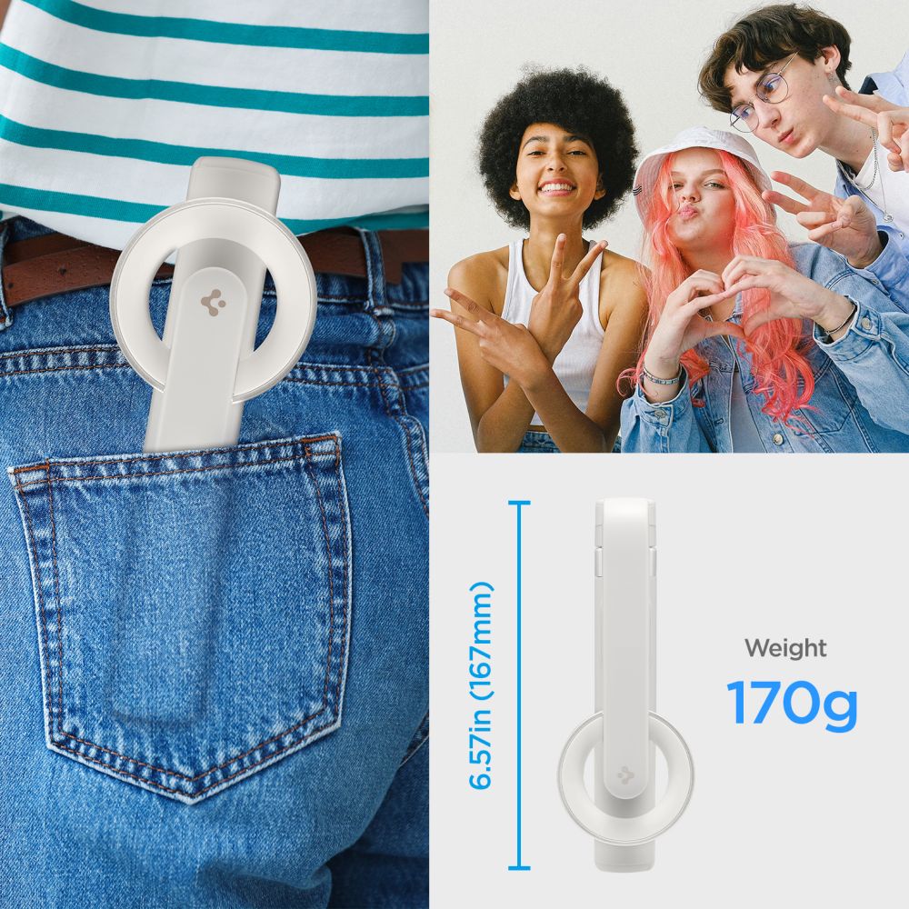 Selfie lazda Spigen S571W MagSafe Bluetooth su trikoju - smėlio spalva -- Uncategorized