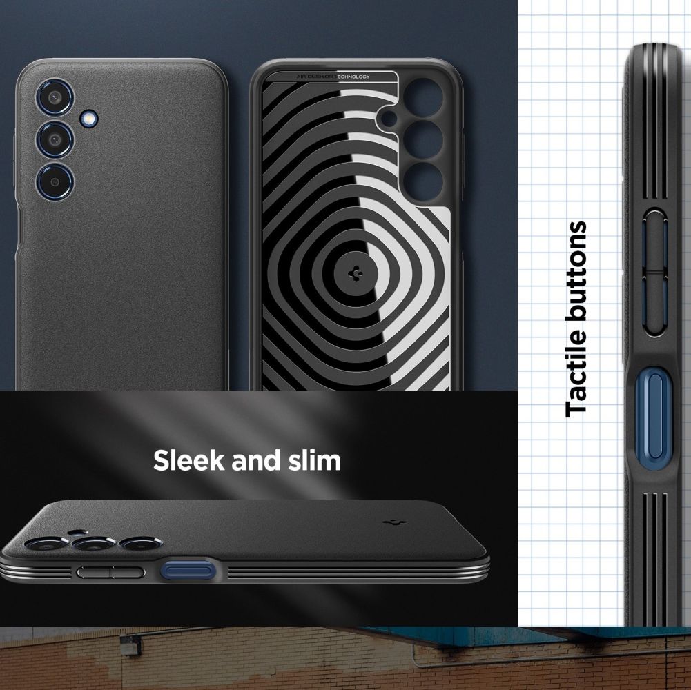 Spigen Essential SandBlast dėklas Galaxy M35 5G – juodas -- Samsung Galaxy M35 5G