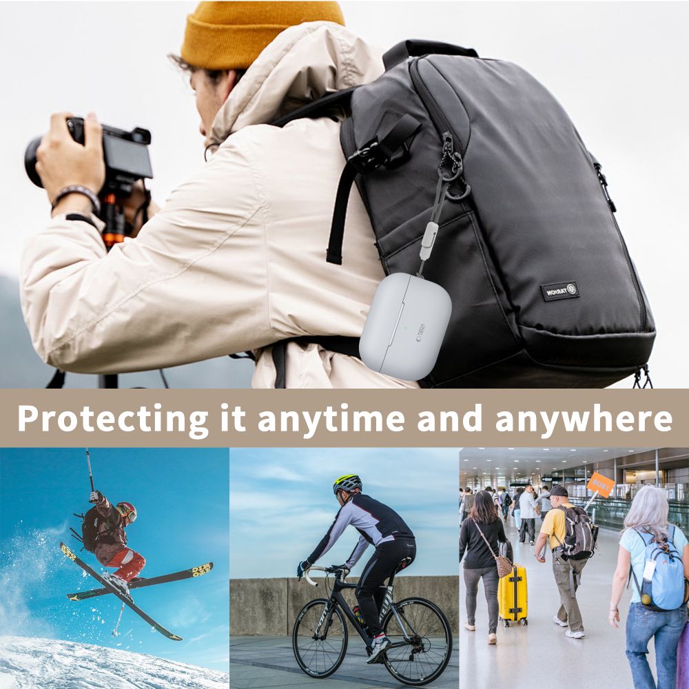 Tech-Protect silikoninis dėklas AirPods Pro 1/2 – pilkas -- AirPods Pro 1