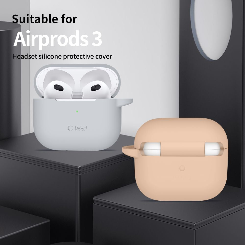 Tech-Protect silikoninis dėklas AirPods 3 – smėlinis -- AirPods 3