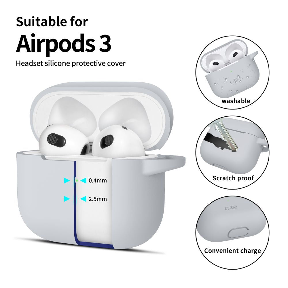 Tech-Protect silikoninis dėklas AirPods 3 – pilkas -- AirPods 3