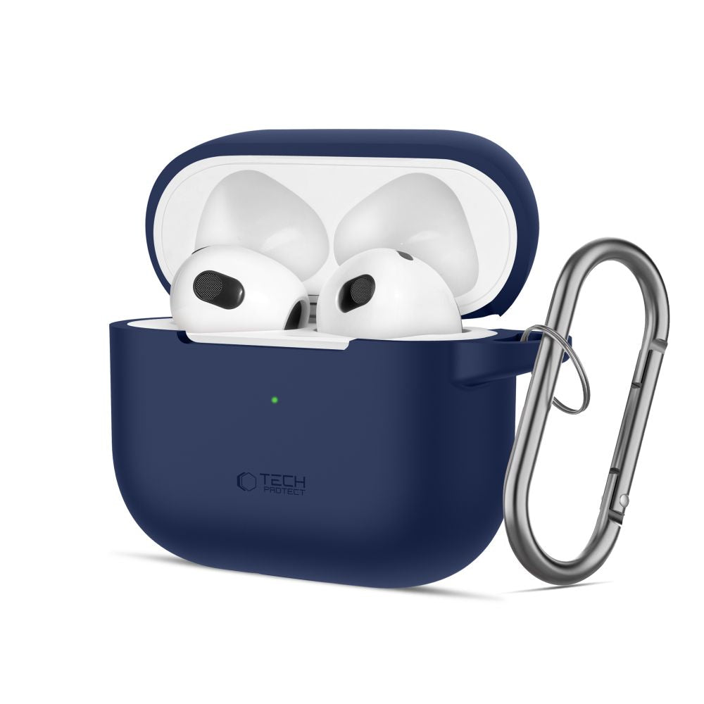 Tech-Protect silikoninis dėklas AirPods 3 – mėlynas, su kabliuku -- AirPods 3