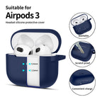 Tech-Protect silikoninis dėklas AirPods 3 – mėlynas, su kabliuku -- AirPods 3