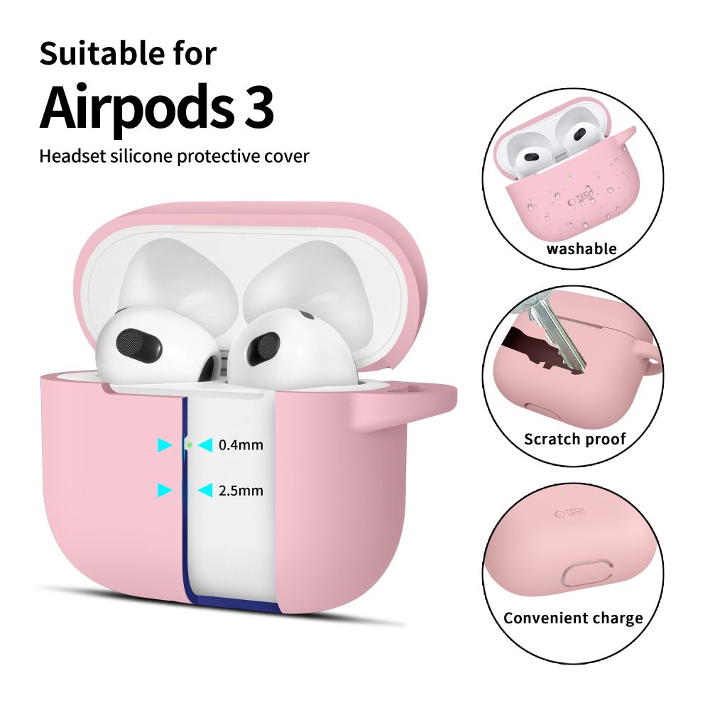 Tech-Protect silikoninis dėklas AirPods 3 – rožinis -- AirPods 3