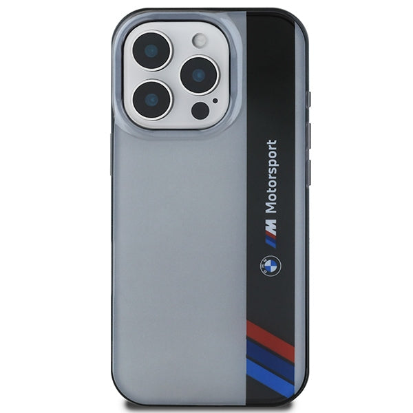 BMW Motorsport dėklas iPhone 16 Pro – pilkas