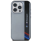BMW Motorsport dėklas iPhone 16 Pro – pilkas