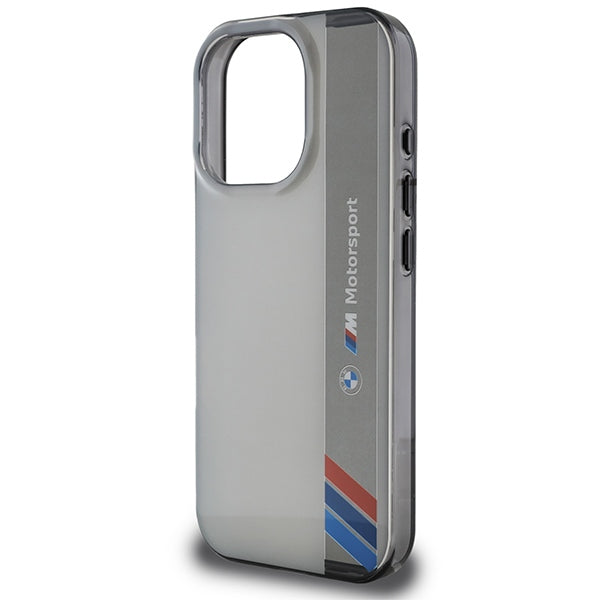 BMW Motorsport dėklas iPhone 16 Pro – pilkas