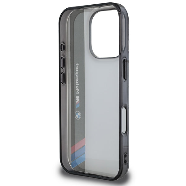 BMW Motorsport dėklas iPhone 16 Pro – pilkas