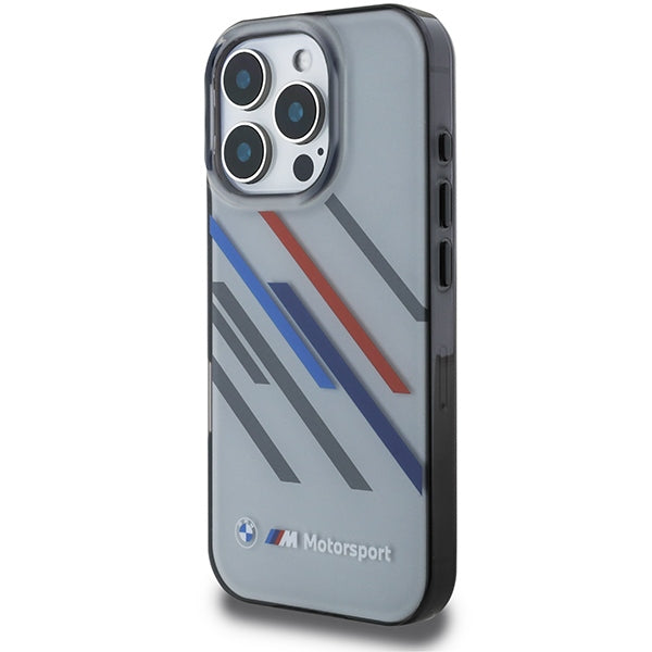 BMW Motorsport dėklas iPhone 16 Pro – pilkas