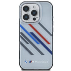 BMW Motorsport dėklas iPhone 16 Pro – pilkas