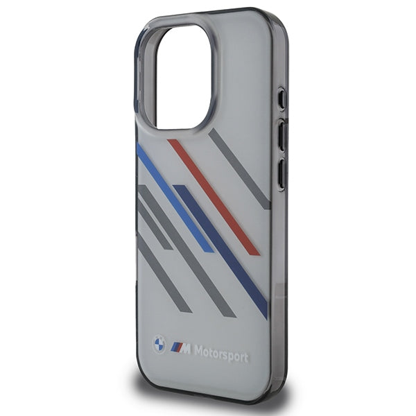 BMW Motorsport dėklas iPhone 16 Pro – pilkas