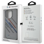 BMW Motorsport dėklas iPhone 16 Pro – pilkas
