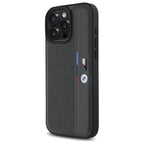 BMW M Perforated Tricolor Detail Line dėklas iPhone 16 Pro – antracitas