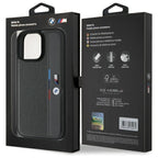BMW M Perforated Tricolor Detail Line dėklas iPhone 16 Pro – antracitas