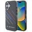 BMW Motorsport IML Random Stripes dėklas iPhone 16 Plus – juodas -- iPhone 16 Plus