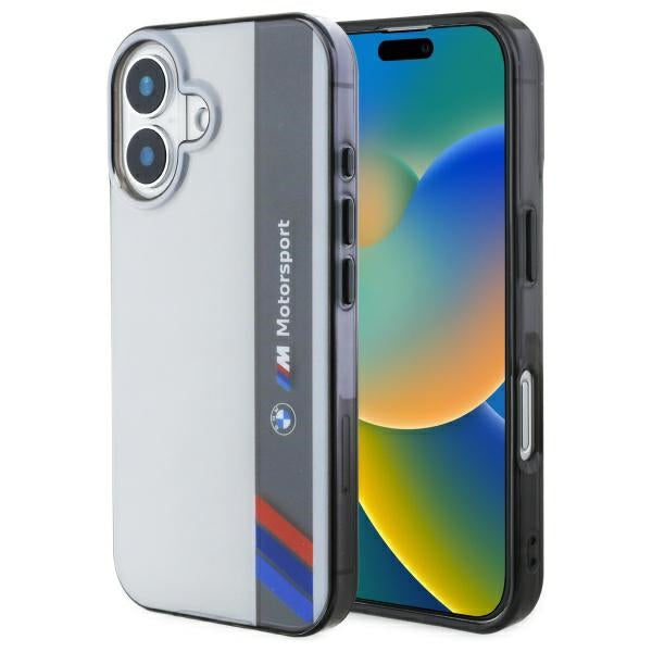 BMW Motorsport dėklas iPhone 16 – pilkas -- iPhone 16