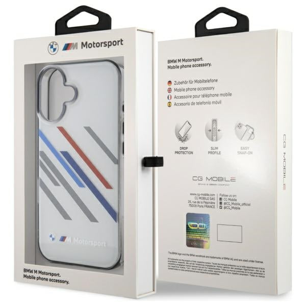 BMW Motosport IML dėklas iPhone 16 Pro – pilkas