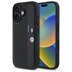 BMW M perforuotas dėklas iPhone 16 – juodas