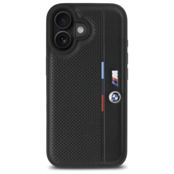 BMW M perforuotas dėklas iPhone 16 – juodas