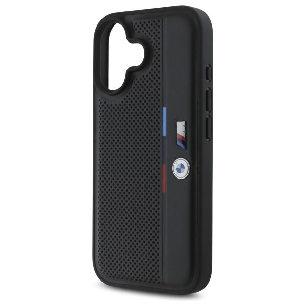 BMW M perforuotas dėklas iPhone 16 – juodas