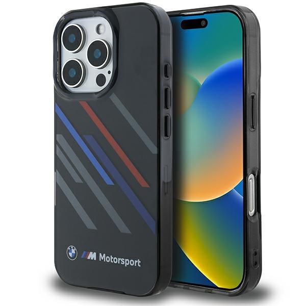 BMW Motorsport dėklas iPhone 16 Pro Max – juodas
