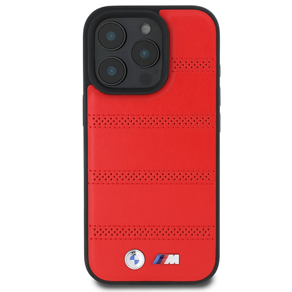 BMW M perforuotas MagSafe dėklas iPhone 16 Pro – raudonas
