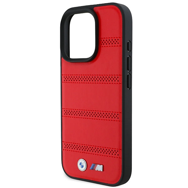 BMW M perforuotas MagSafe dėklas iPhone 16 Pro – raudonas