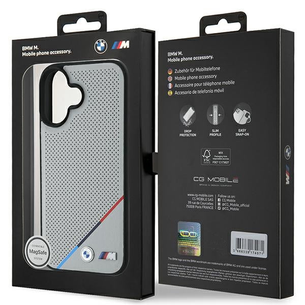 BMW M MagSafe dėklas iPhone 16 – pilkas
