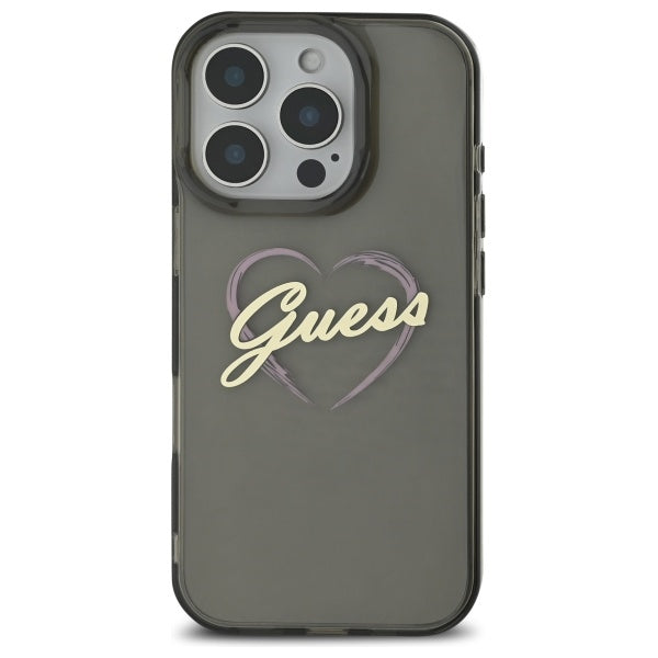 Guess IML Heart dėklas iPhone 16 Pro – juodas -- iPhone 16 Pro