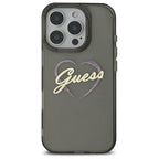 Guess IML Heart dėklas iPhone 16 Pro – juodas -- iPhone 16 Pro