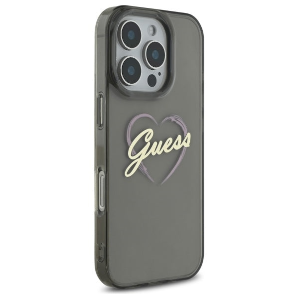Guess IML Heart dėklas iPhone 16 Pro – juodas -- iPhone 16 Pro