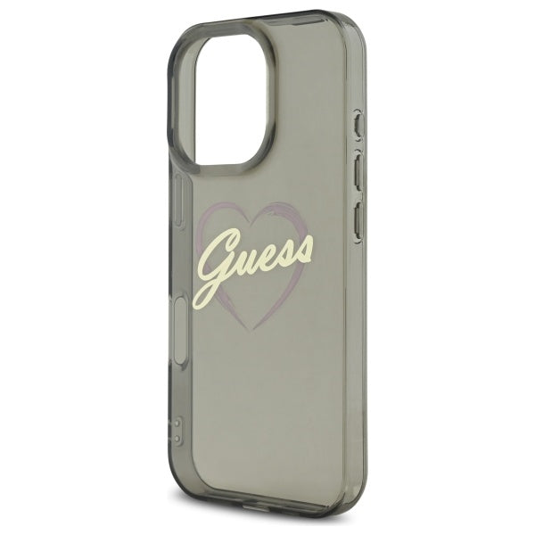 Guess IML Heart dėklas iPhone 16 Pro – juodas -- iPhone 16 Pro