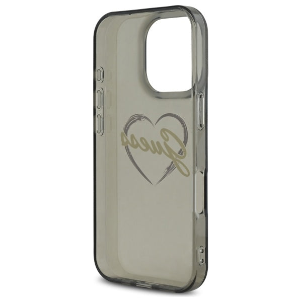 Guess IML Heart dėklas iPhone 16 Pro – juodas -- iPhone 16 Pro