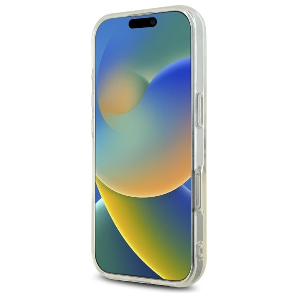 Guess IML Heart dėklas iPhone 16 Pro – skaidrus