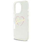 Guess IML Heart dėklas iPhone 16 Pro – skaidrus