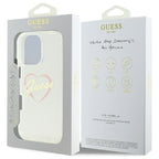 Guess IML Heart dėklas iPhone 16 Pro – skaidrus