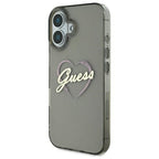 Guess IML Heart dėklas iPhone 16 Plus – juodas -- iPhone 16 Plus