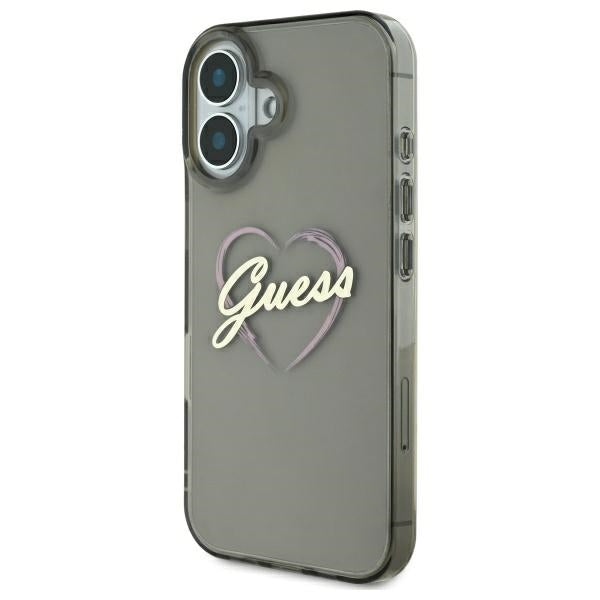 Guess IML Heart dėklas iPhone 16 Plus – juodas -- iPhone 16 Plus